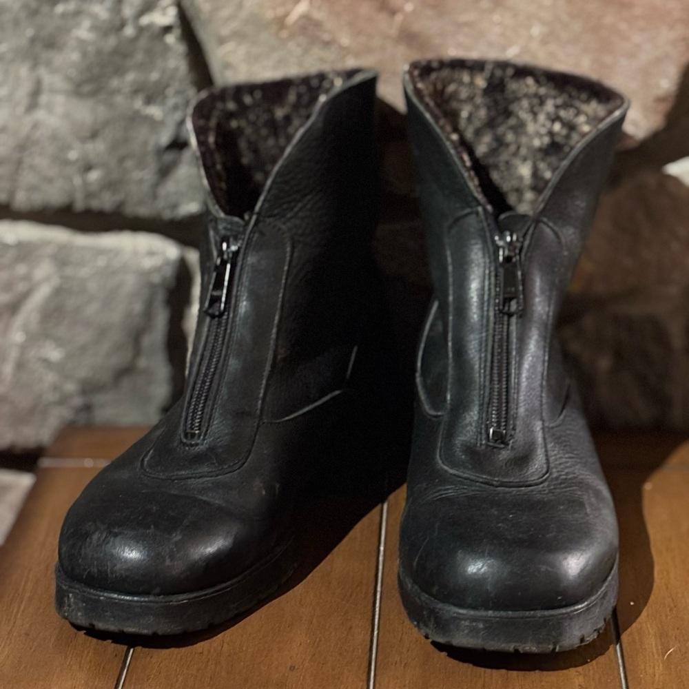 Black Zippered Ankle Boots